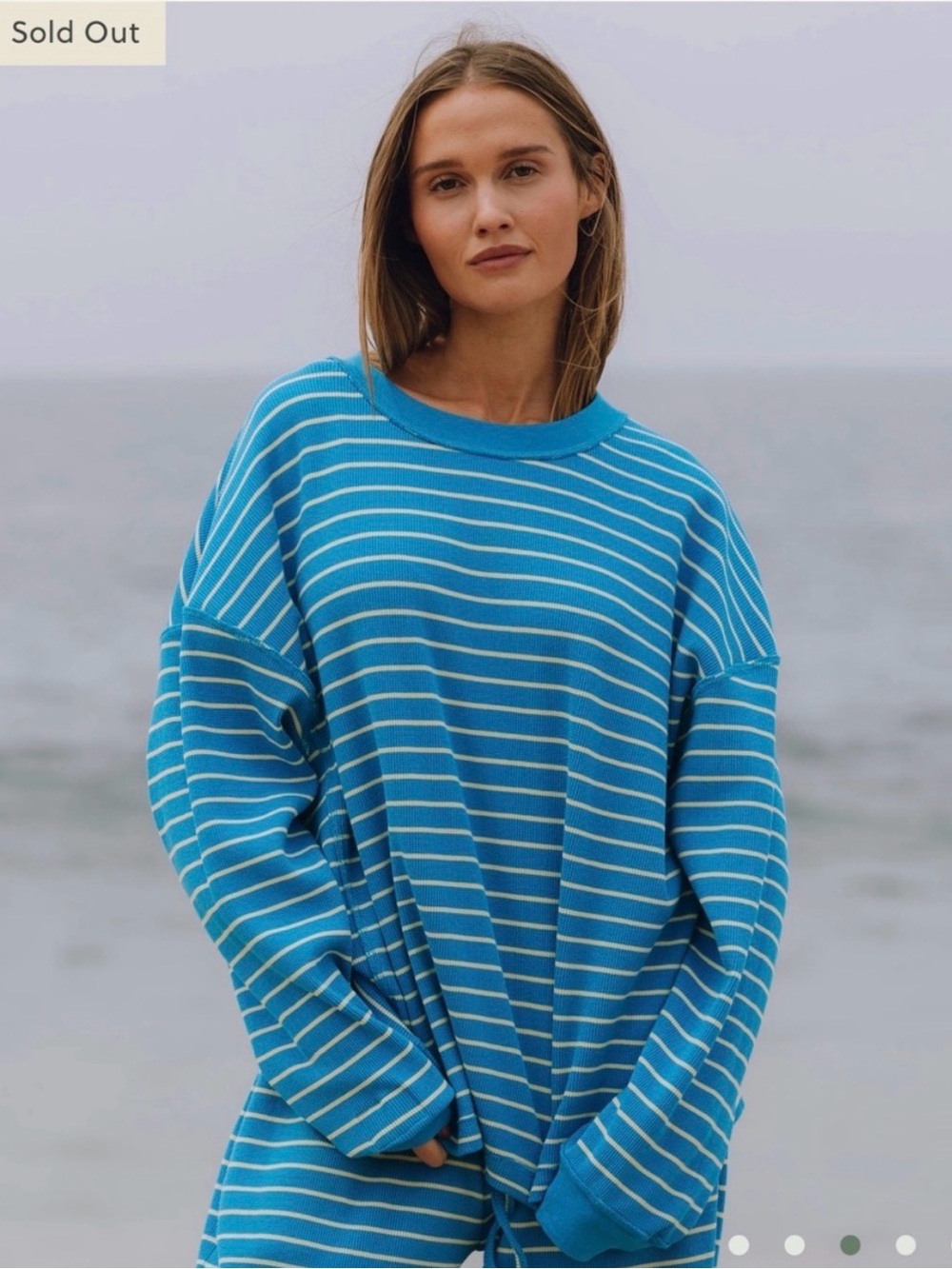 Daily Drills Blue and White Striped Crewneck Sweater